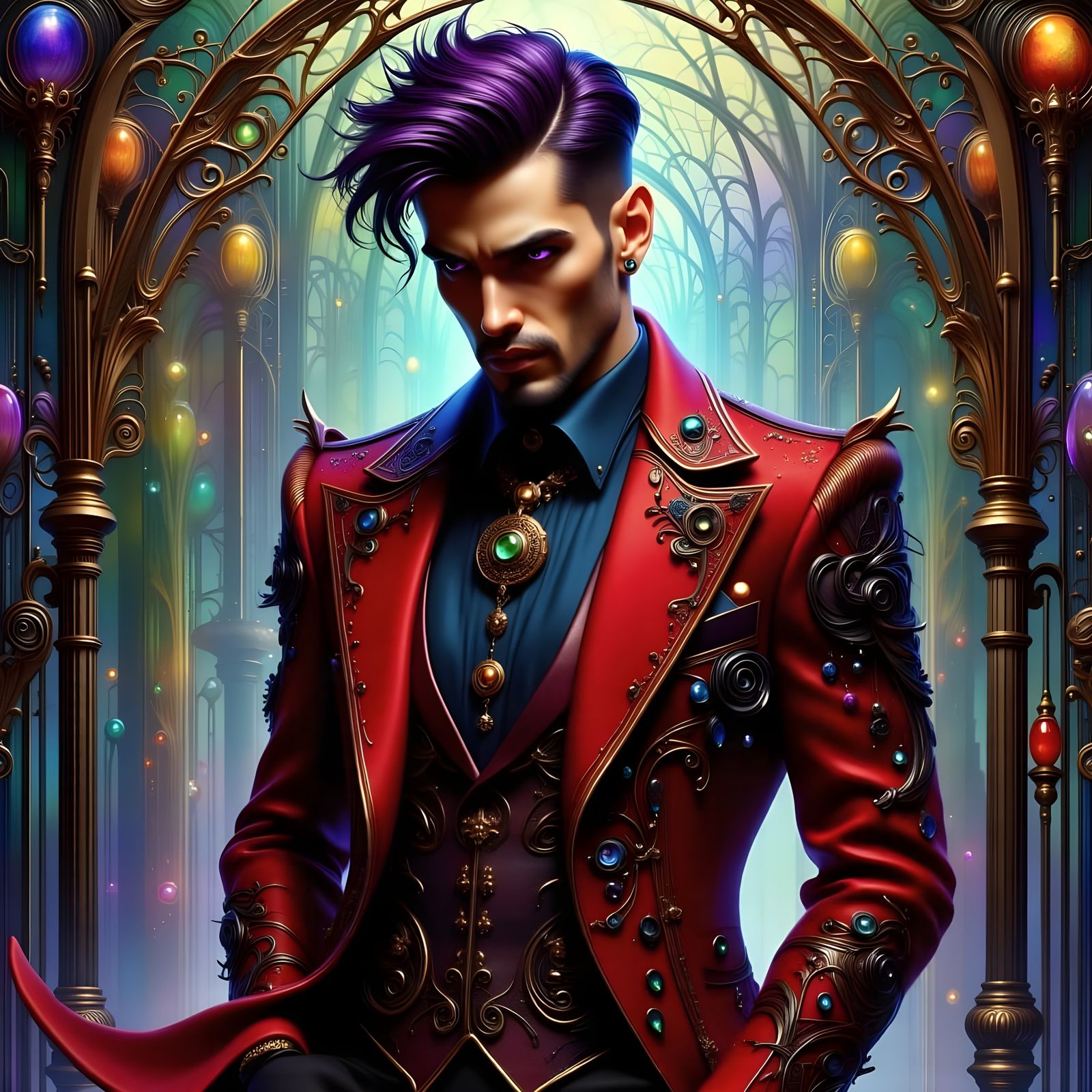 Ethereal Steampunk Gentleman in Dark Fantasy