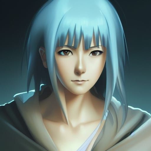 Hinata Hyuga Portrait in Anime Style