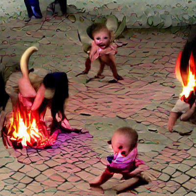 Demonic Sacrifice Ritual by Firelight