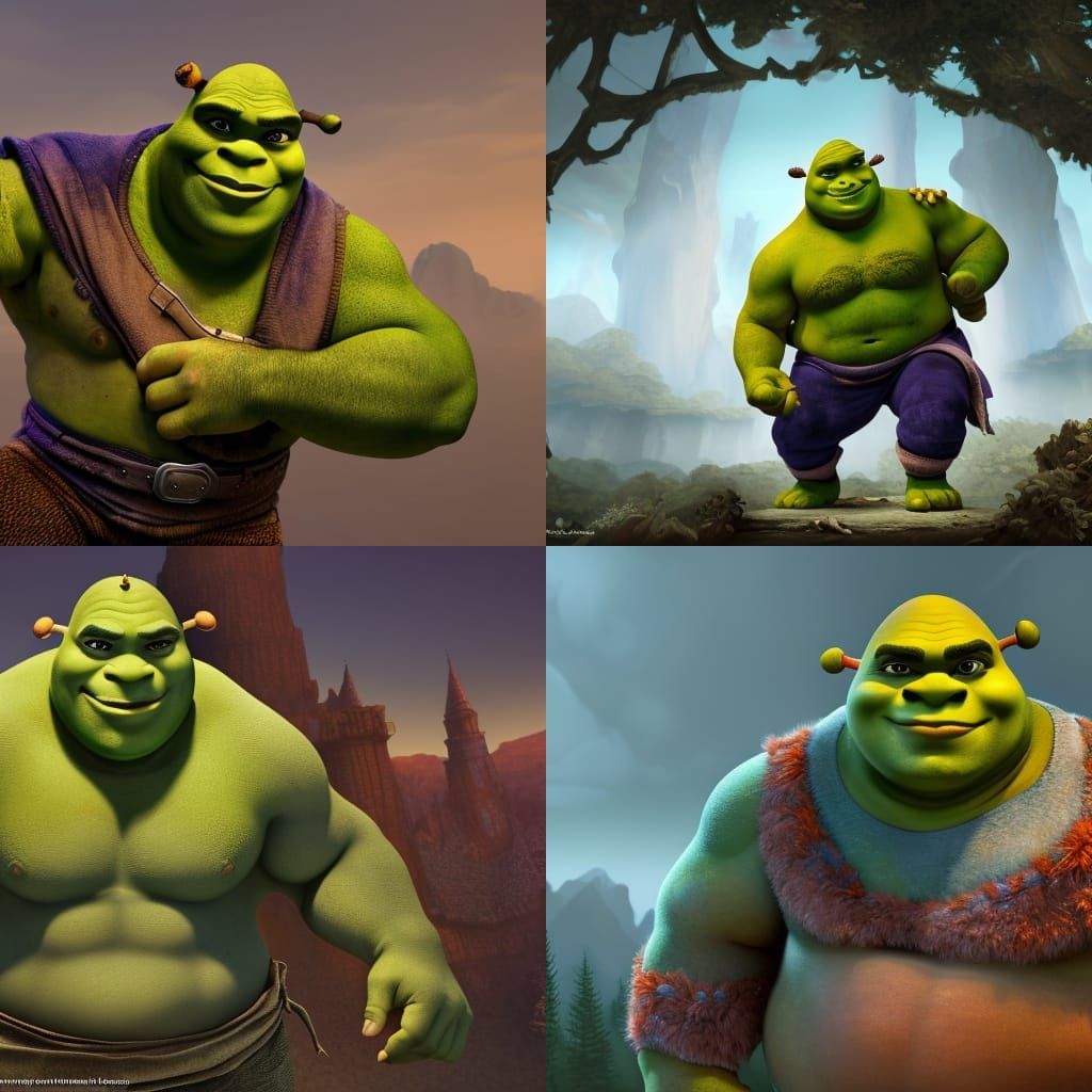 Buff Shrek: Detailed Matte Painting in 8K