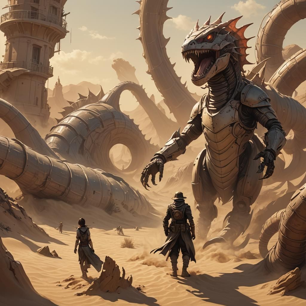 Sandworm in Blazing Light: Sandpunk Style