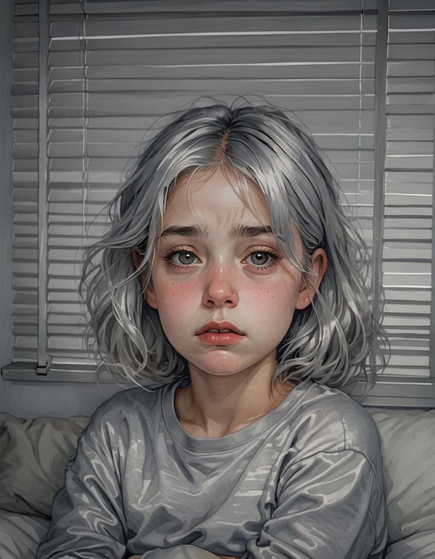 Exhausted Girl Awakens Before Sunrise