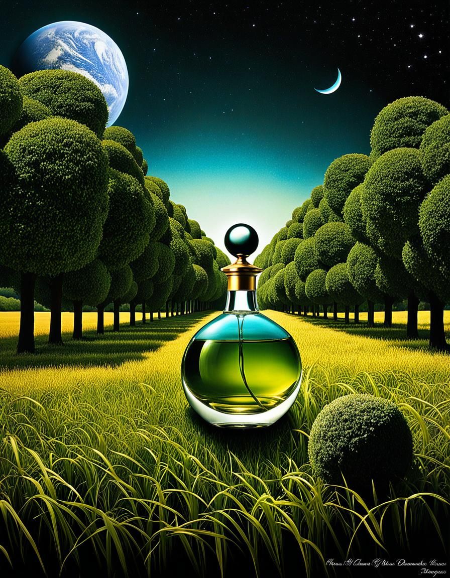 Surreal Perfume Auroras in a Dreamlike Landscape