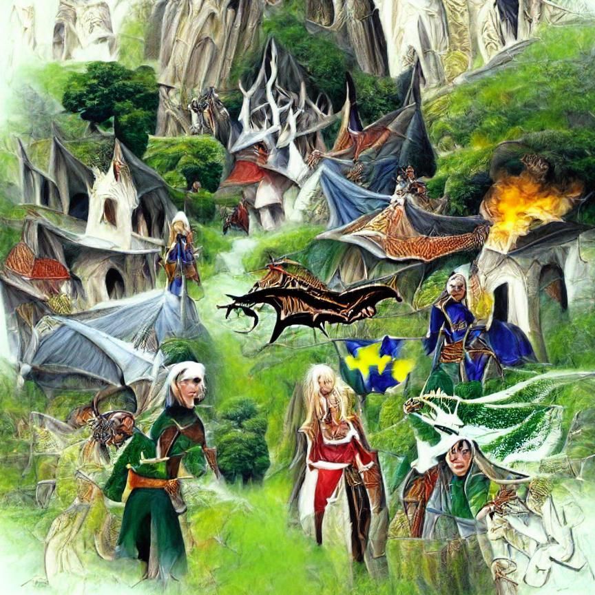 Elves, Dragons, and Wizards in Fantasy World