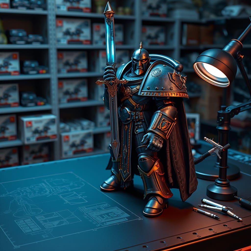 Hyper-Detailed Warhammer Workshop with Roboute Guilliman