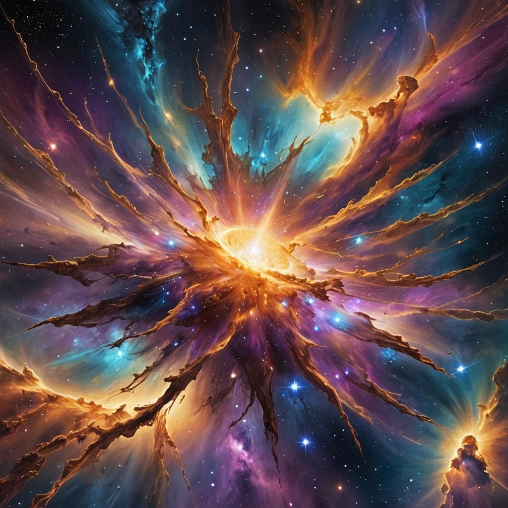 Spectacular Birth of a Star in Swirling Galaxy