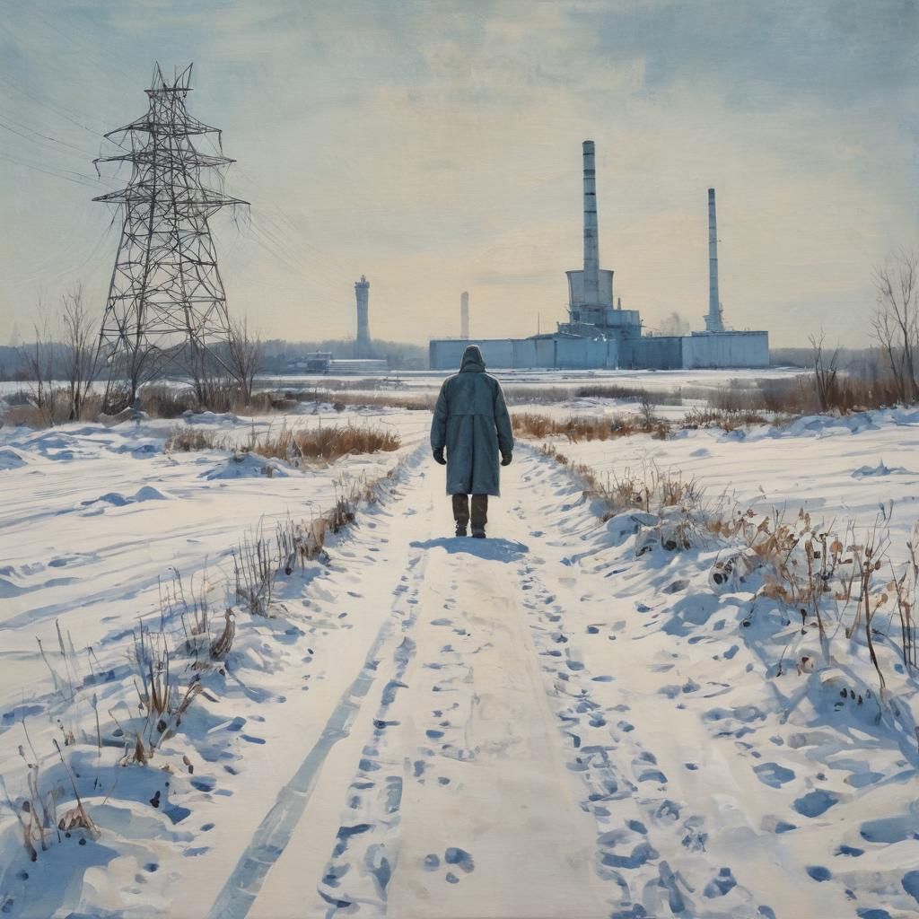 Lonely Figure Walks Through Chernobyl Zone in Ominous Gouach...