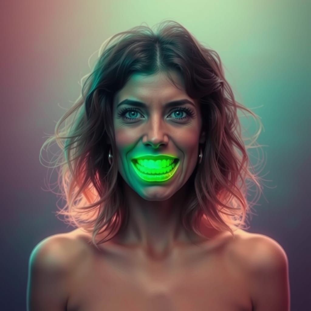 Fluorescent Smile: A Professional Studio Portrait