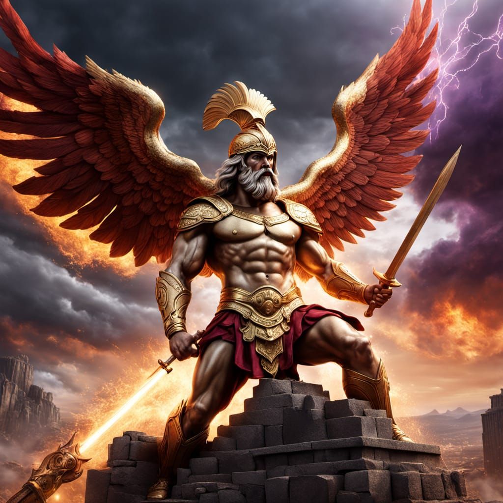 Epic Greek Gods vs Titans Battle in Golden Light