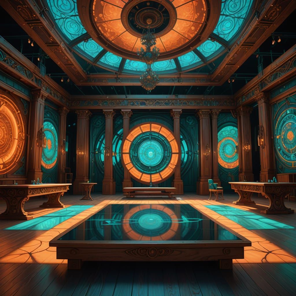 Dancer's Stage: Digital Abstraction in Oil Slick Style