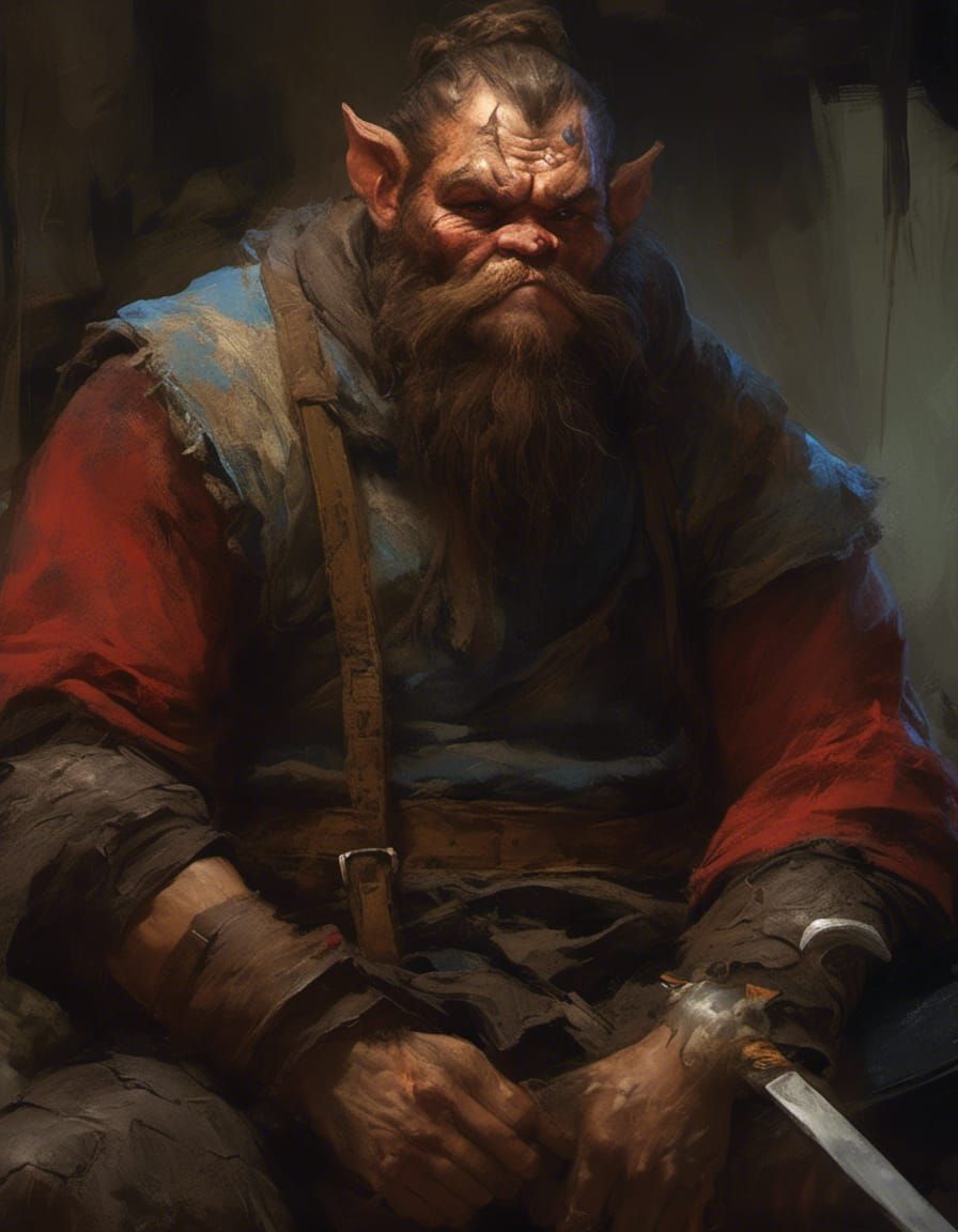 Smurf Warrior Portrait in Fantasy Art Style