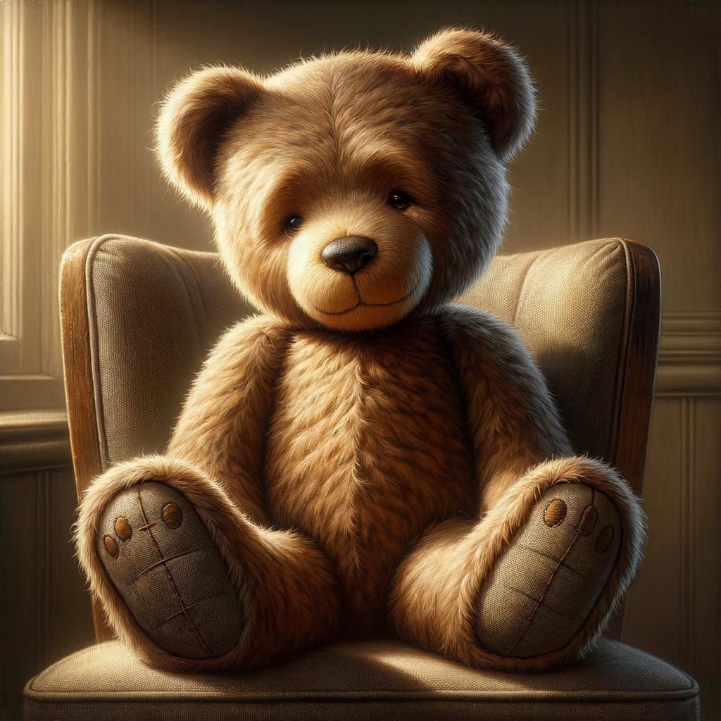 Warm Teddy Bear in Cozy Chair