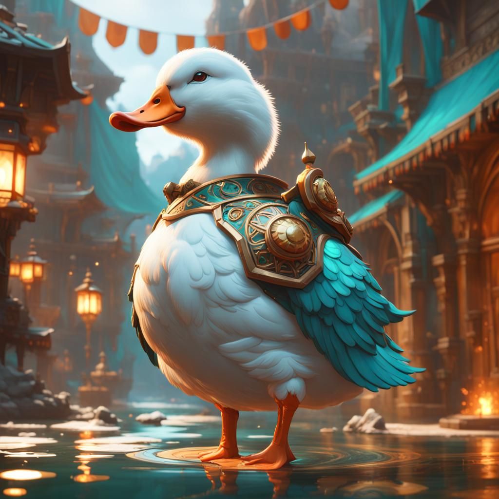 Armored Duck Concept Art in 8K Resolution