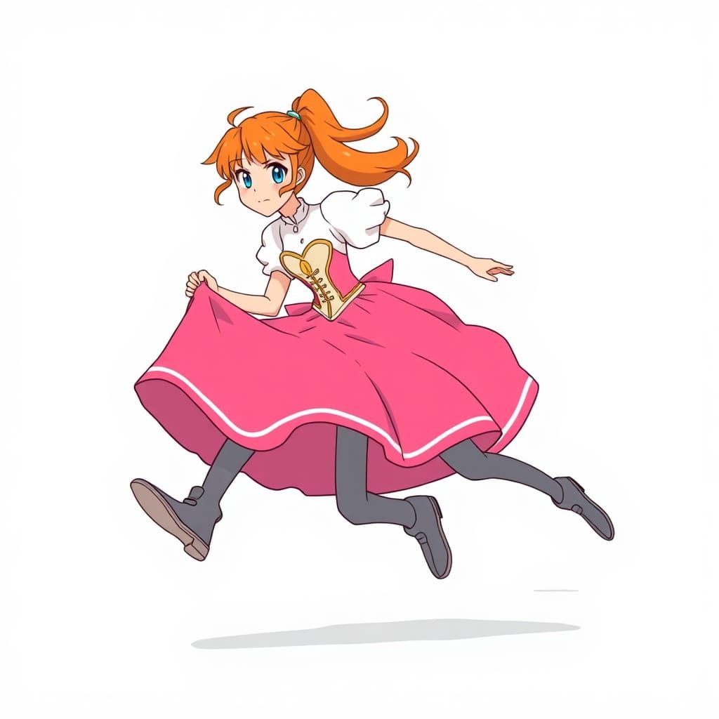 Cartoon Woman Running at Superhuman Speed