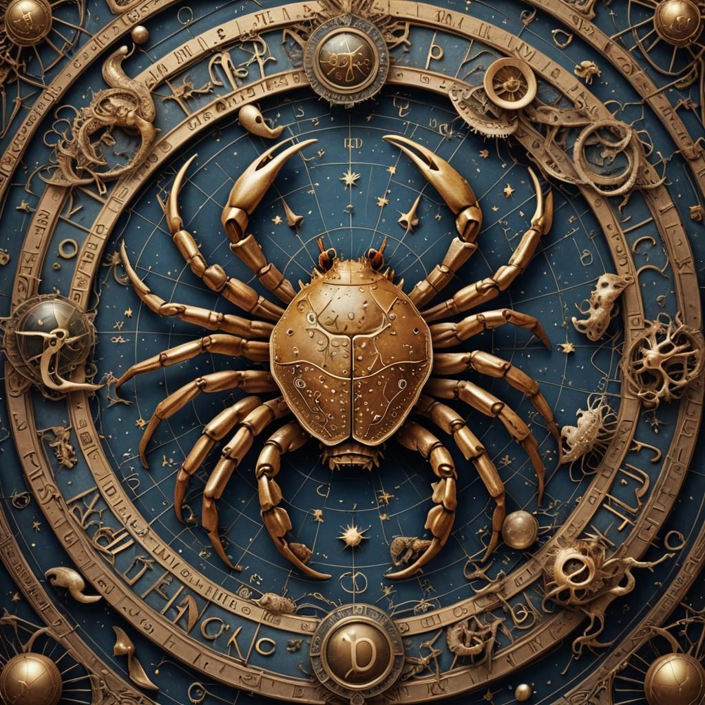 Hyperrealistic Zodiac Cancer in HDR