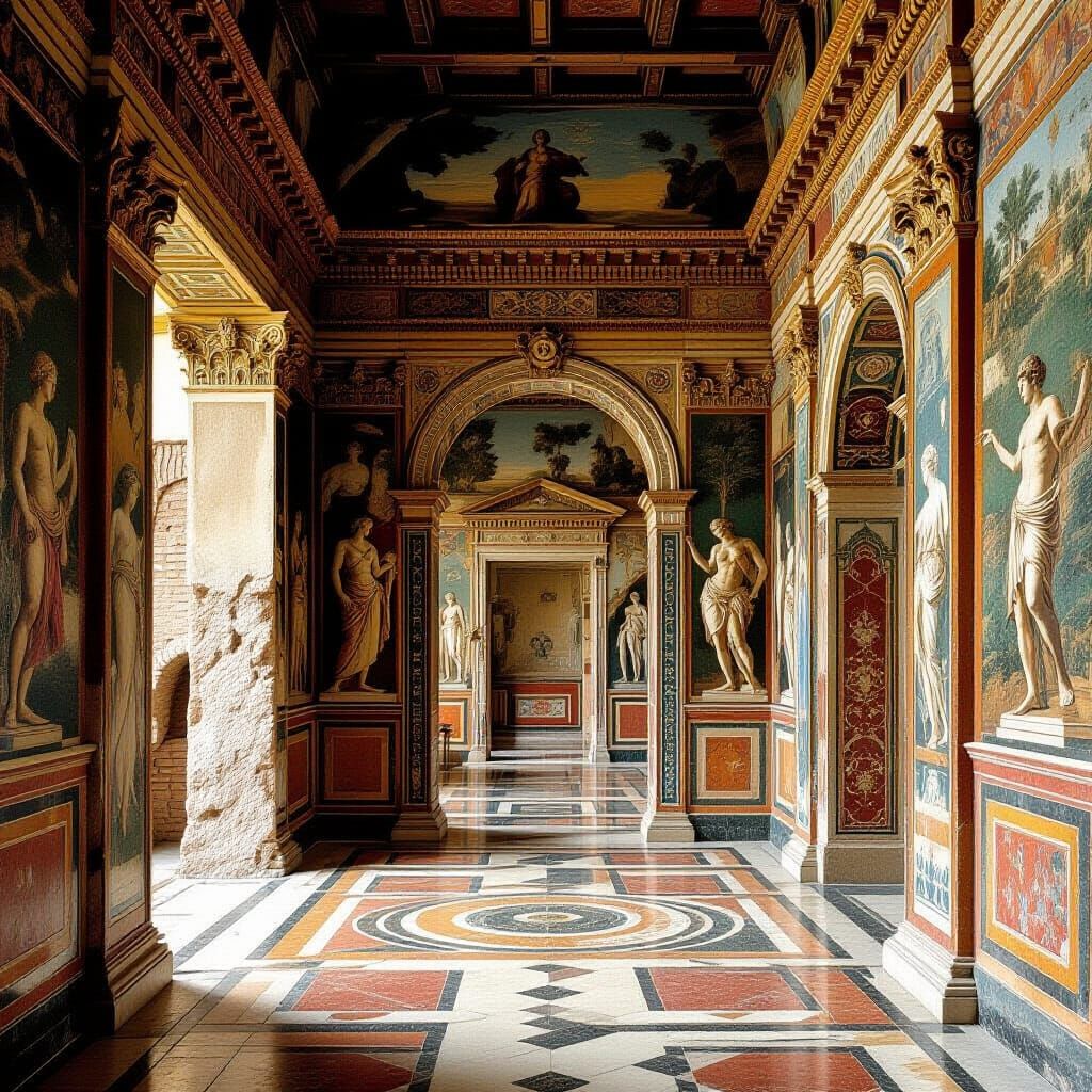 Roman Ruins with Frescoes in Renaissance Style