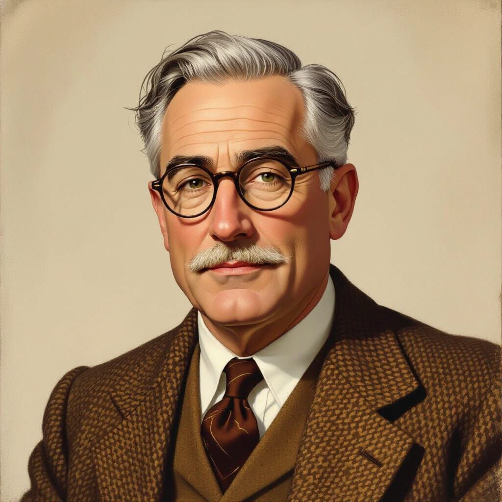 Professor in 1930s Style of Norman Rockwell