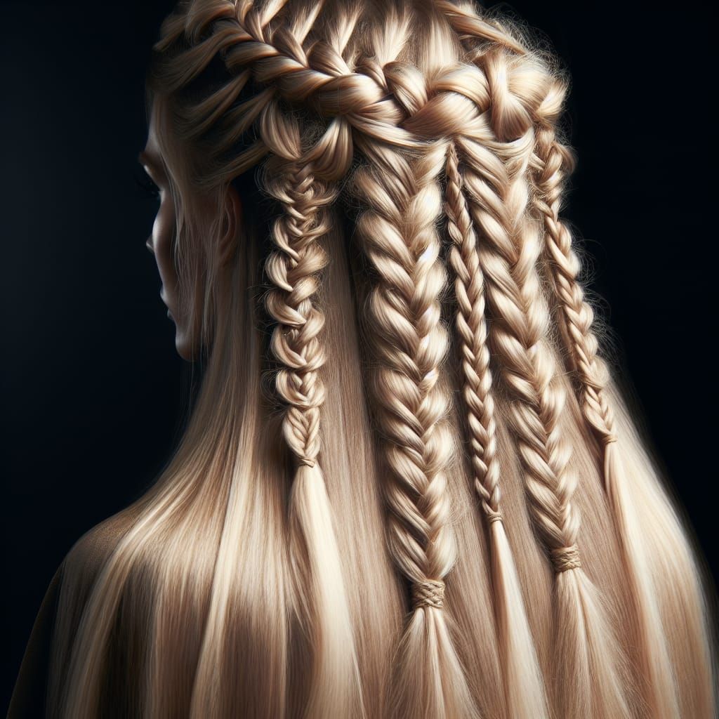 Viking Warrior Braided Hairstyle in Light Blonde