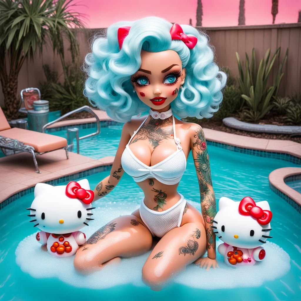 Hello Kitty Bratz Dolls in Holographic Jell-O Pool