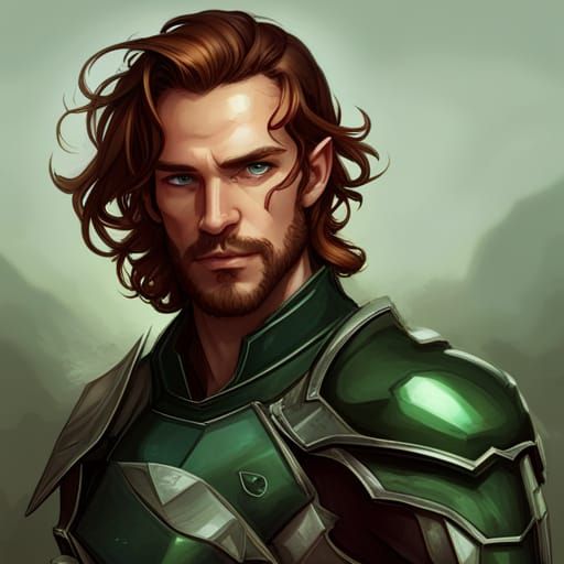 Armored Male Elf Portrait in Detailed Digital Art