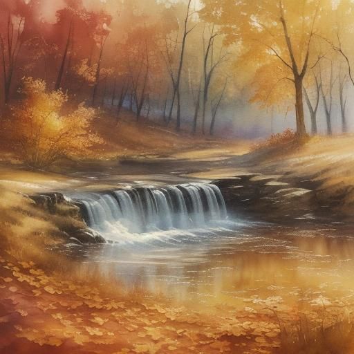 Queen Autumn Savoring Liqueur in Watercolor Painting