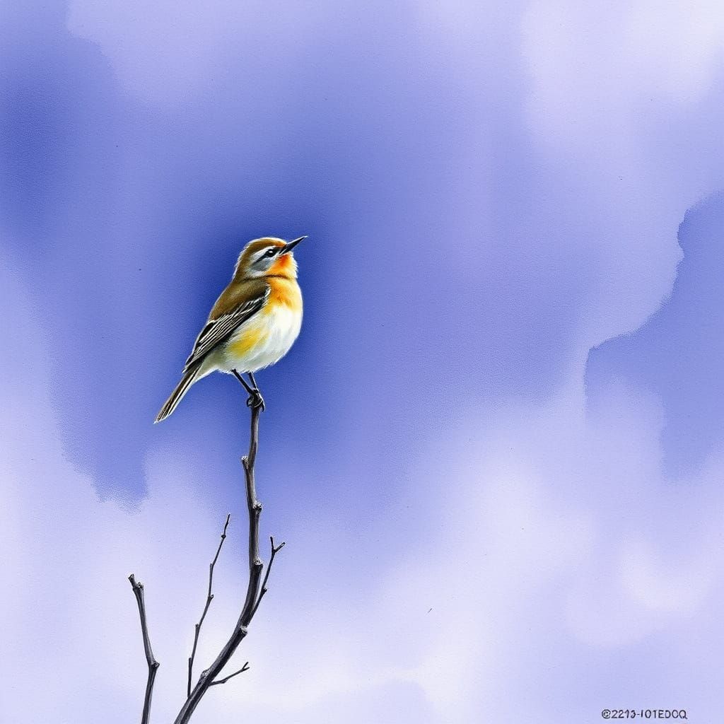 Rare Bird Sings in Still Violet Air