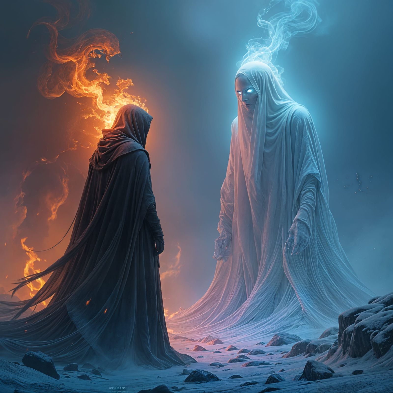 Ghost of Fire vs. Ghost of Ice in Dramatic Confrontation