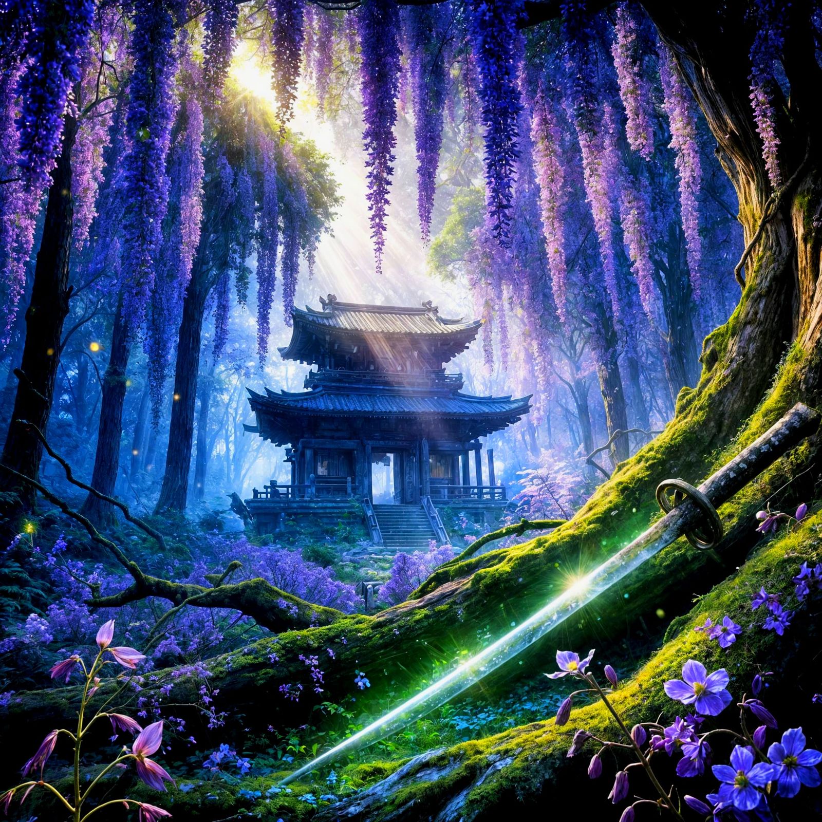 "Whispers of Wisteria"- digital illustration