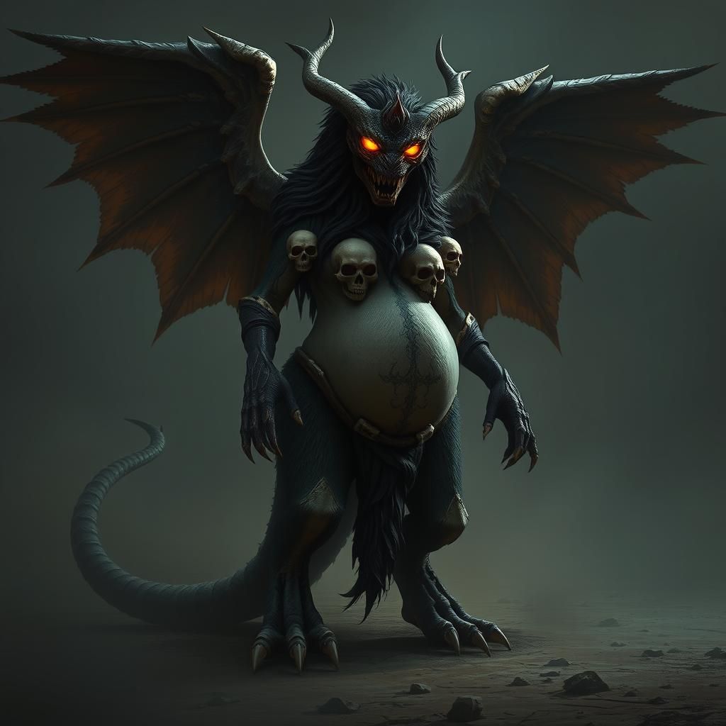 Terrifying Mesopotamian Goddess Lamashtu: Matte Painting