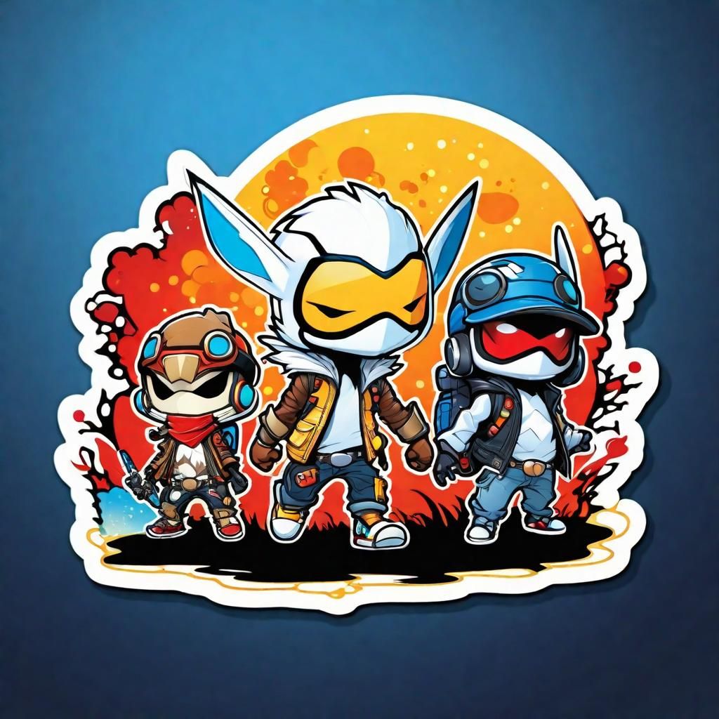 Vector Art Sticker in Skottie Young Style