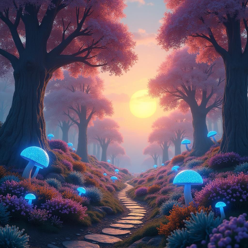 Lush Fantasy Landscape in Matte Painting Style