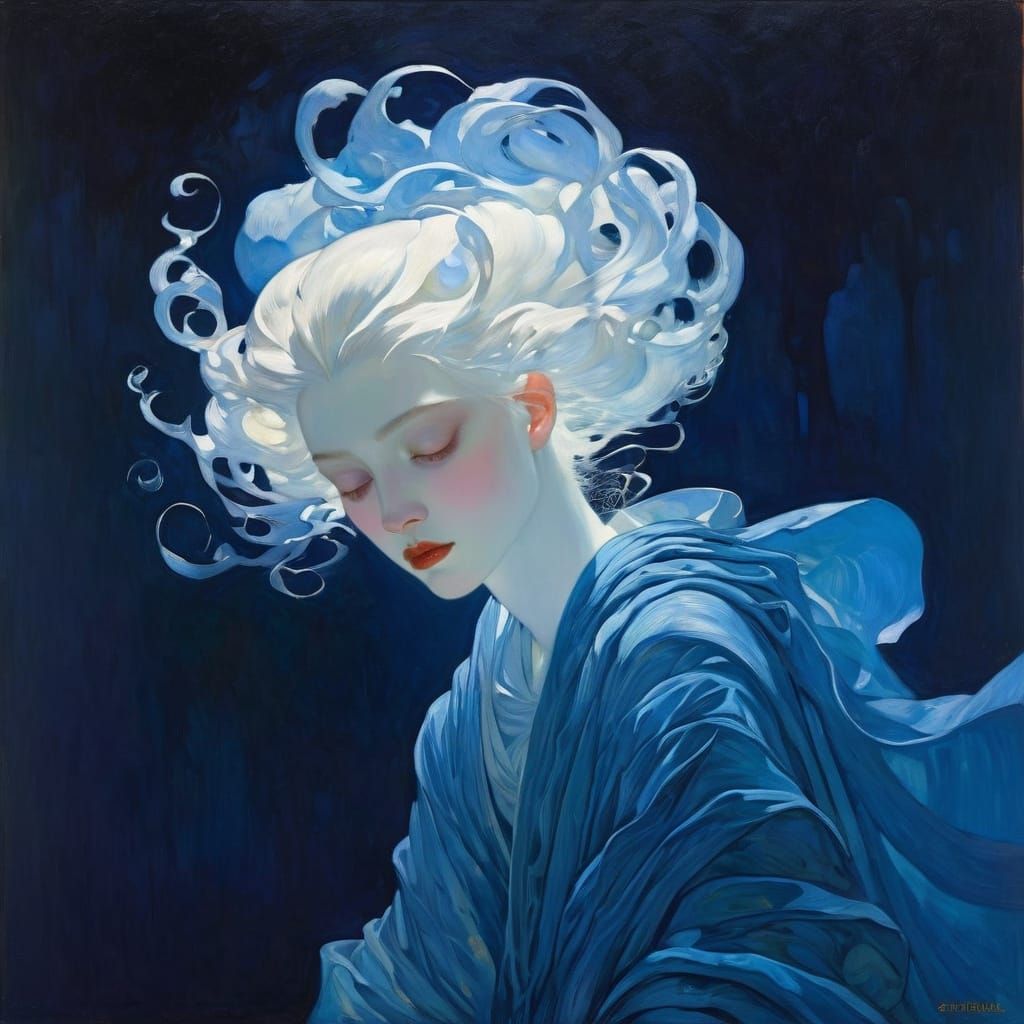 Artistic Fusion: Klimt, Schiele, and Arrivabene Styles