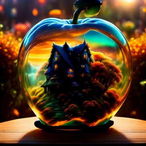 Autumn Halloween Home Inside Transparent Pumpkin