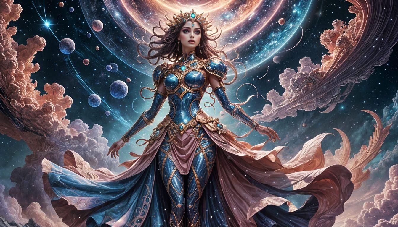 Gynoid Goddess of Elements Arriving at Universe Edge