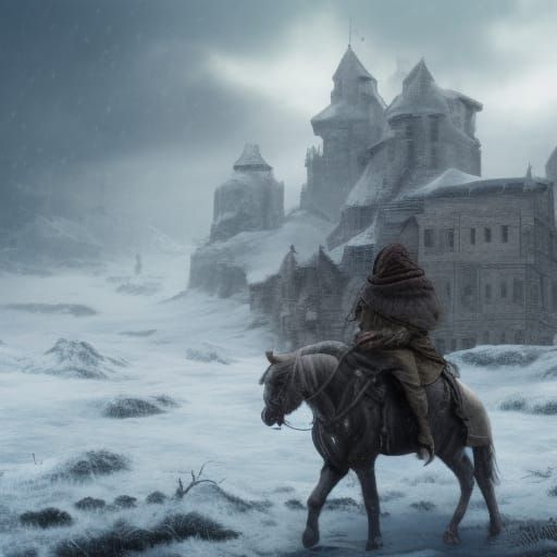 Starving Soldiers in Winter: Detailed Matte Painting