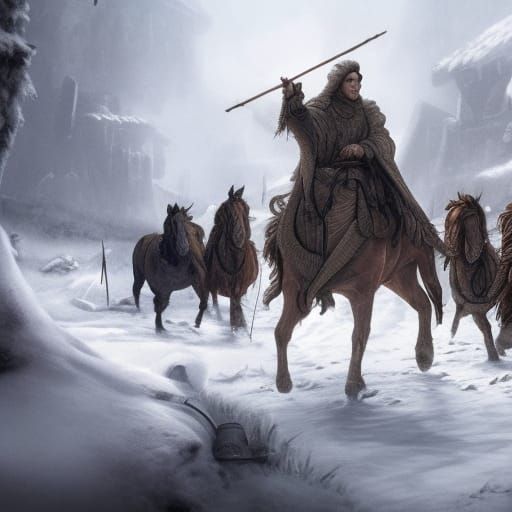 Starving Soldiers in Winter: A Grim Scene