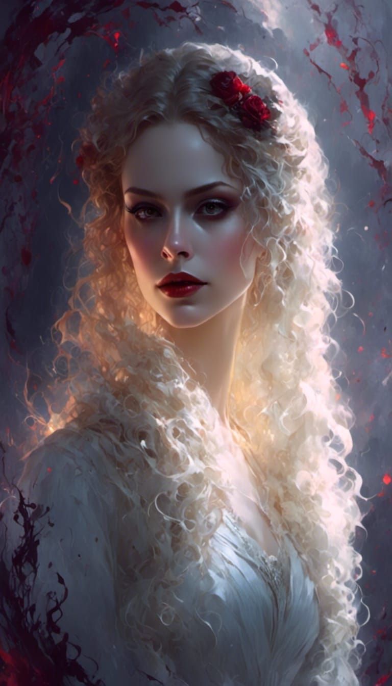 Victorian Vampire Mina Harker Portrait in Hyperrealism