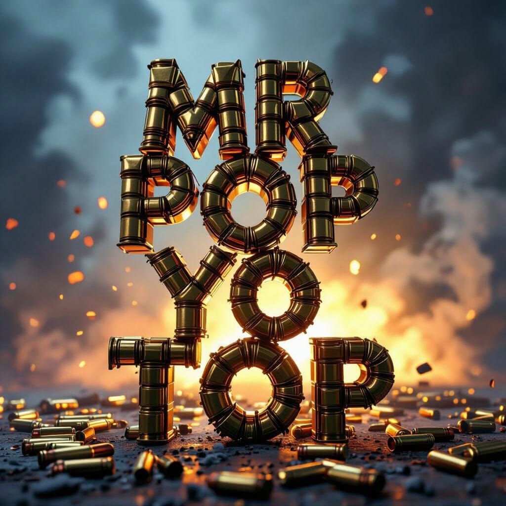 Mr Pop Yo Top Bullet Letters in Smoky Comic Art Style