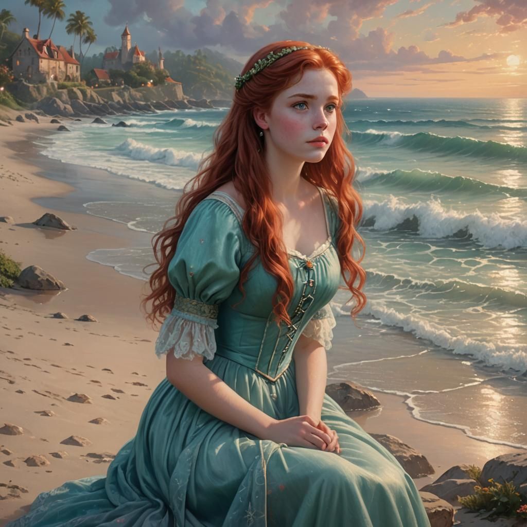 Ariel on the Beach in Ethereal Style