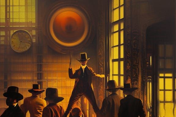 The droogs meeting at the milk bar