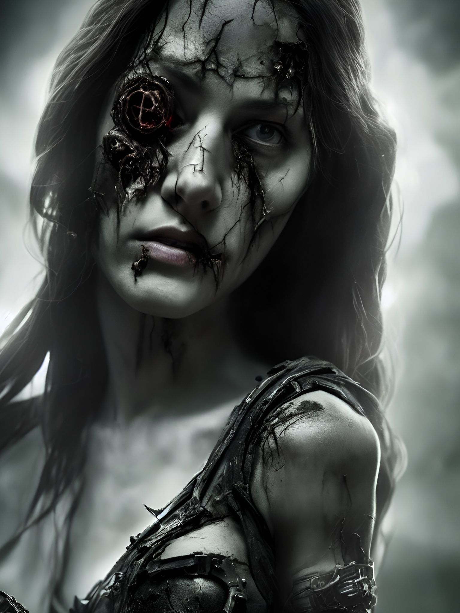 Dark Goddess of Death: Hyperdetailed Matte Painting