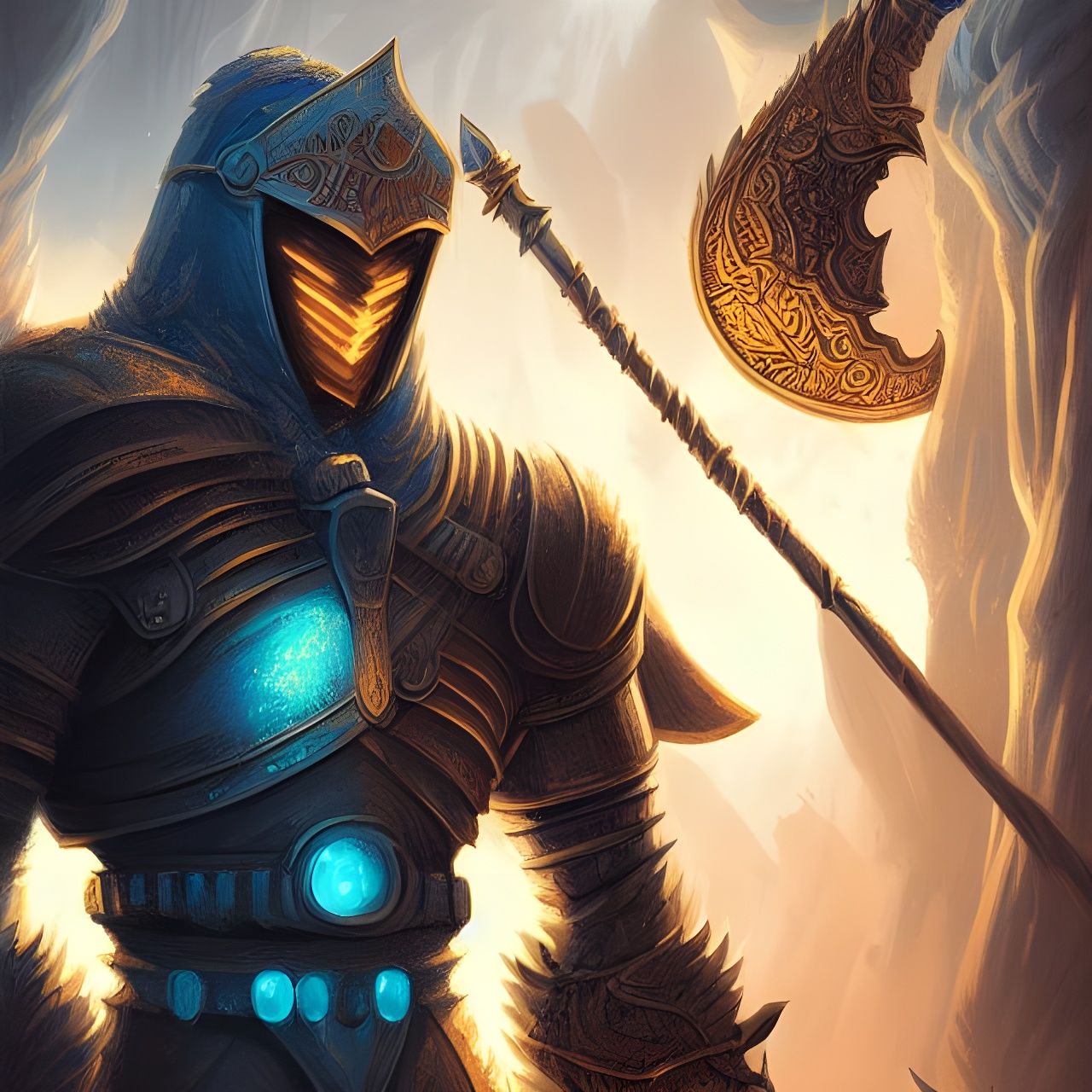 Female Knight Hero Digital Matte Art