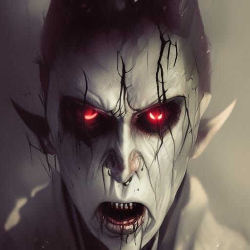 Sinister Clown with Balloon in Gothic Horror Style