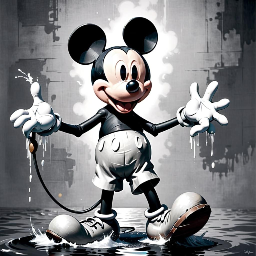 Mickey Mouse as Steamboat Willie in Classic Animation