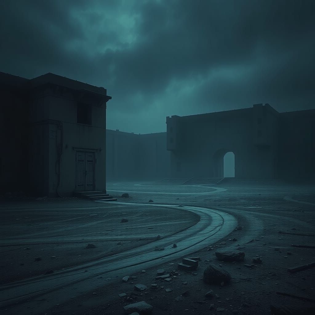 Eerie Brutalist Architecture in a Haunting Deserted Landscap...