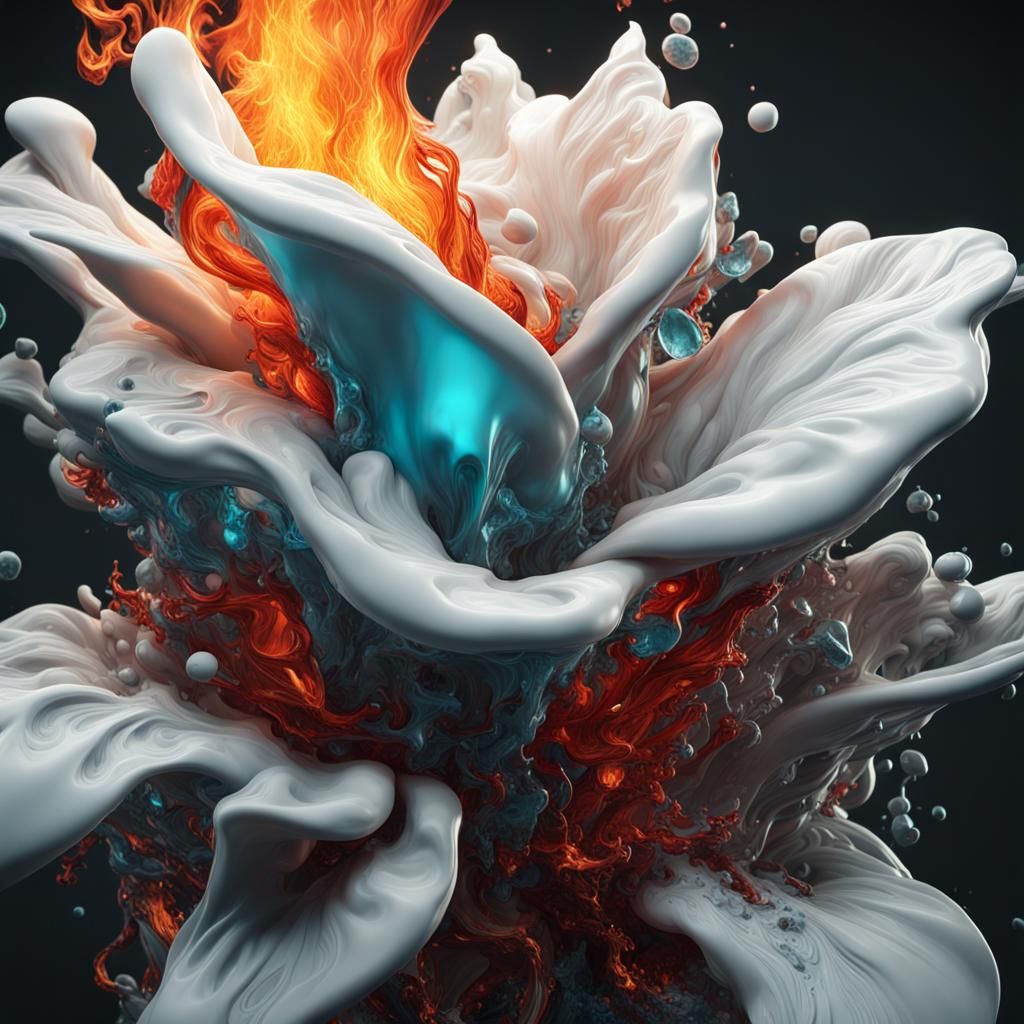 Fire and Ice: Detailed Digital Art