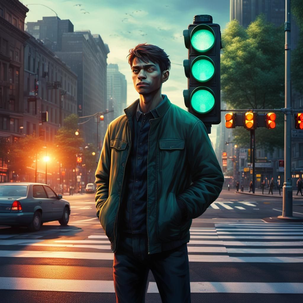 The Outsider at a Crosswalk: Ukiyo-e Fantasy