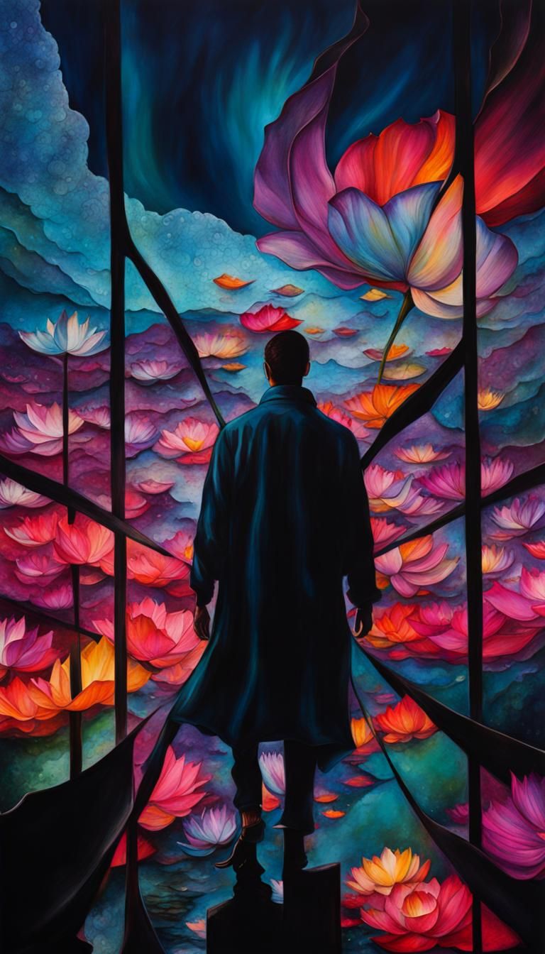 Hyperrealistic Lotus Soul Unveiling in Alcohol Inks