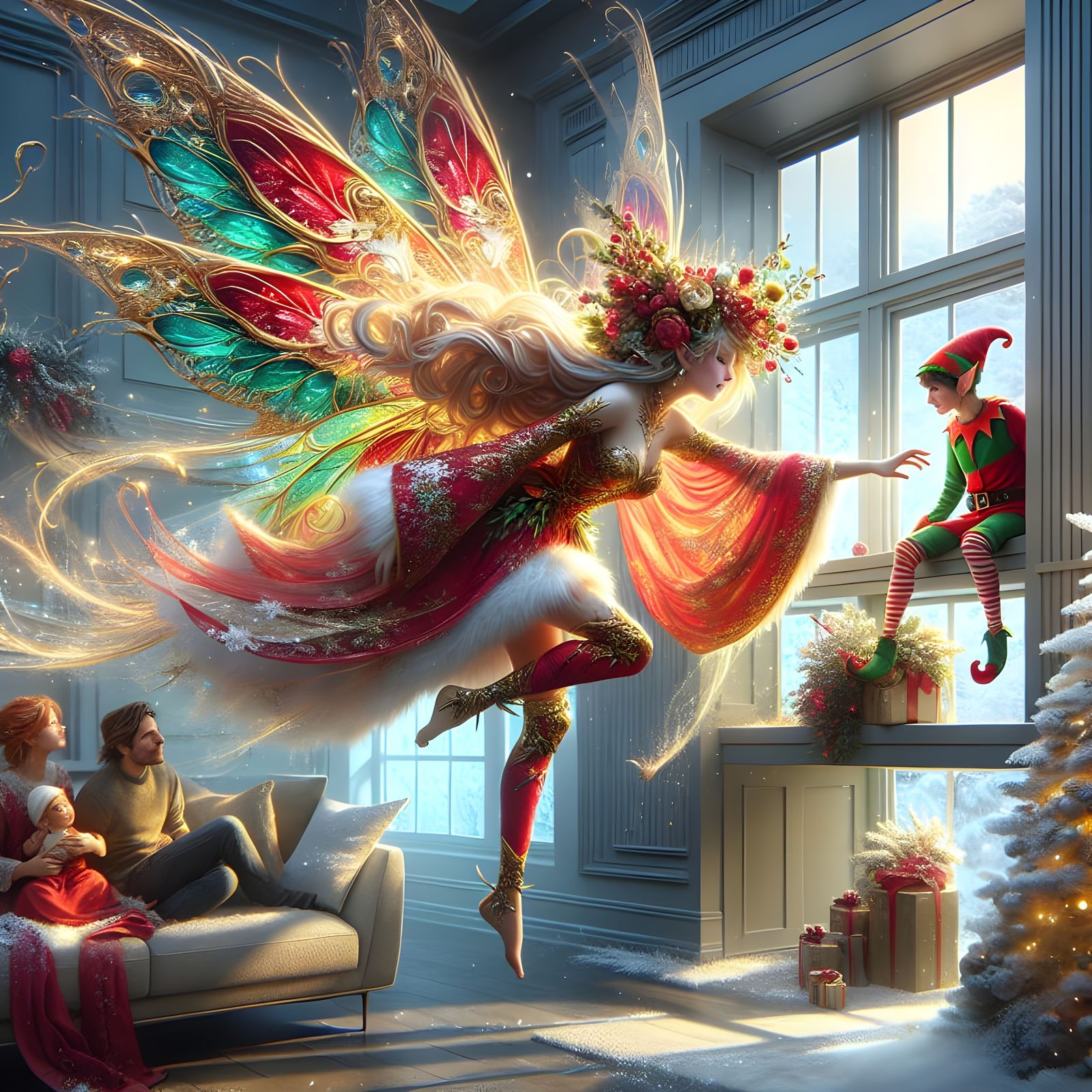 Enchanted Christmas Fairy Persuades Reluctant Elf to Join Wh...
