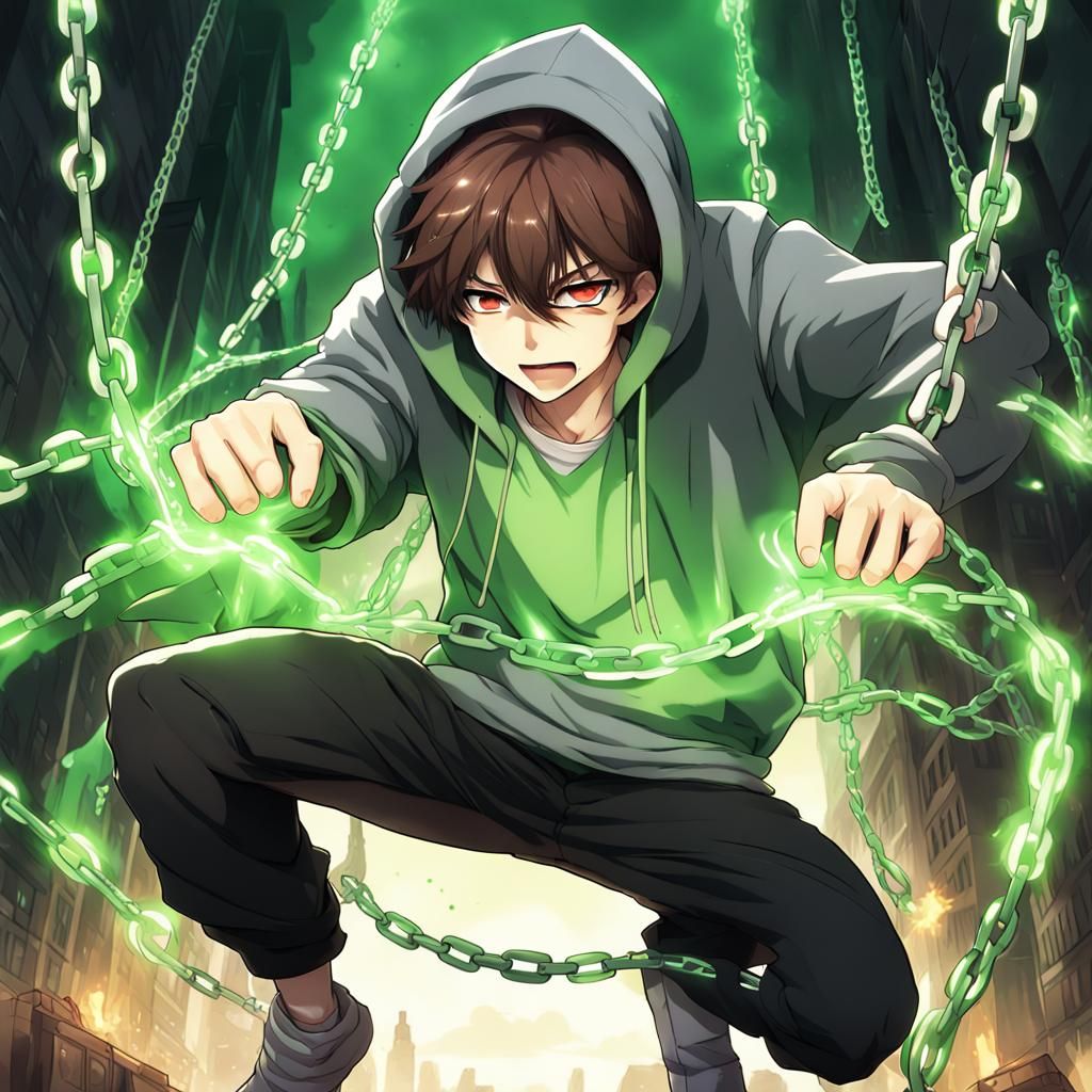 Anime Hero Summons Chains to Fight Monster